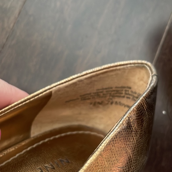 Nine west Bronze alligator print leather 4" pumps size 7.5 - Picture 11 of 11